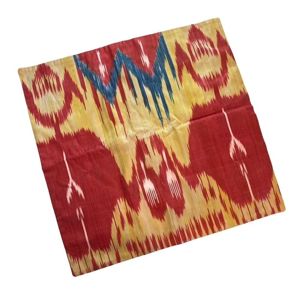 Authentic ikat silk turkish boho square accent decor throw pillow‎ cover zip - Picture 4 of 9